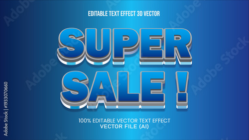 SUPER SALE EDITABLE TEXT EFFECT VECTOR 3D