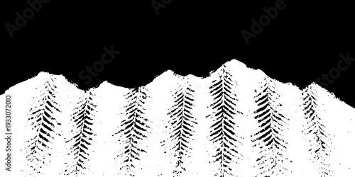 Abstract herringbone wool blanket pattern in high contrast stencil design for textile decoration