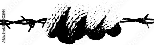 High contrast wool scarf design with cable knit stencil motif