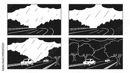 A dramatic depiction of the power and fury of a stormy sea. Vector