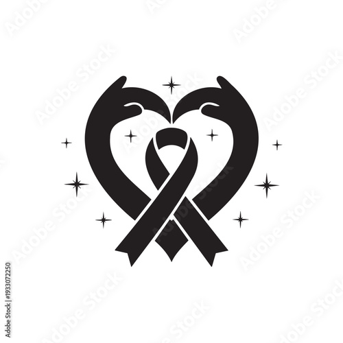 Awareness ribbon symbol for medical causes and support isolated