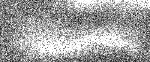 Grain wavy noise background texture. Paint spray effect paper. Pointillism soft wave gradient transitions from white to black. Grunge vector dotwork bg. Grainy overlay monochrome backdrop.