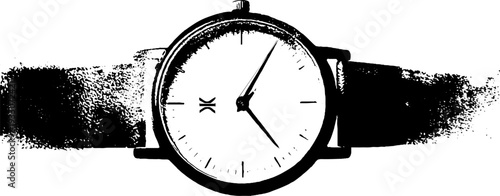 Abstract grunge wristwatch icon stencil design