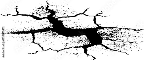 Abstract yam skin fissures stencil design for artistic projects and decor