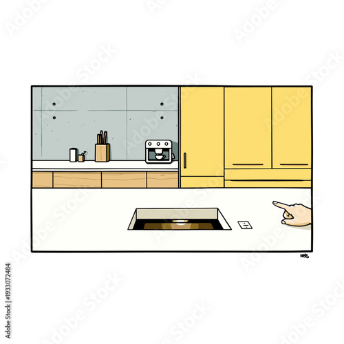 Minimalist Kitchen with Hidden Pop-Up Appliances