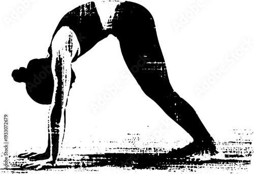 Abstract yoga pose silhouette stencil for fitness and meditation design