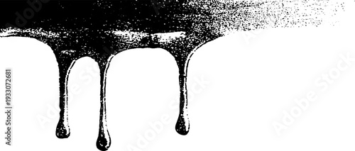 Abstract yogurt drip in high contrast stencil style for artistic design
