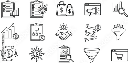"Business Growth and Strategy Icons"