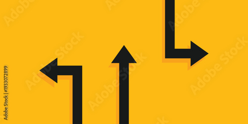 Straight and curved arrow direction path background. Business and innovation banner template