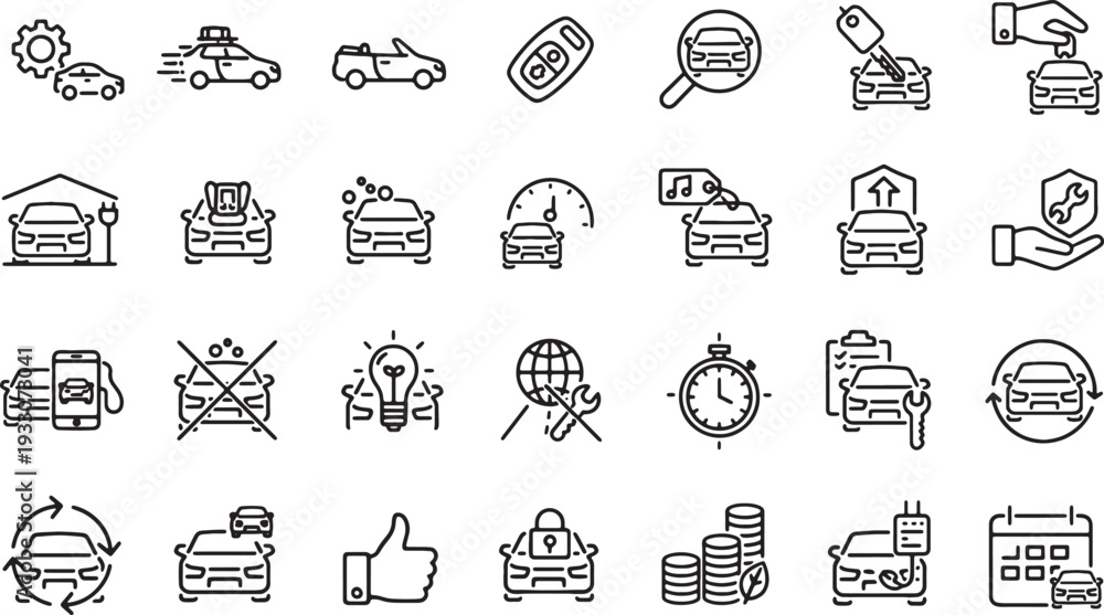 Fototapeta premium car service icons set for website or app design