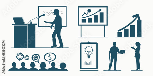 Diverse business professionals analyzing data and collaborating in a modern office environment Vector