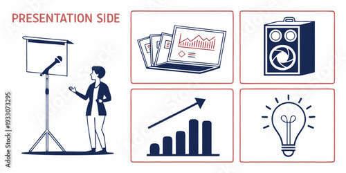 Illustrations of various aspects of business and presentation Vector