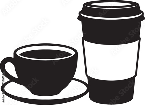 cup of coffee and disposable cup