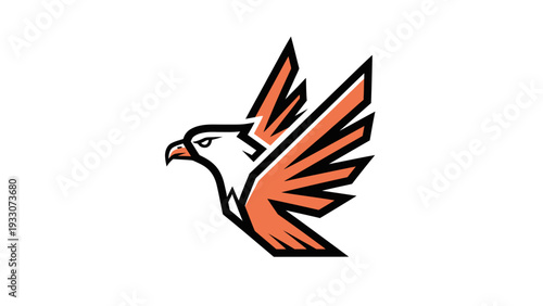 Aggressive Eagle Logo, Fierce Bird of Prey, Mascot Design