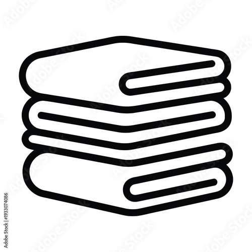Stack of four neatly folded white towels arranged in a minimalist style on a plain background symbolizing cleanliness and organization for hospitality or home decor