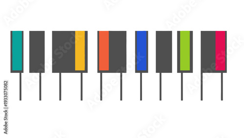 Colorful Piano Keys Abstract Design - Music Concept