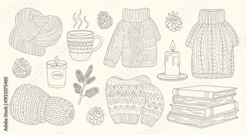 Cozy Winter Evening Scene with Warmth and Comfort Elements for Relaxation and Hygge Lifestyle