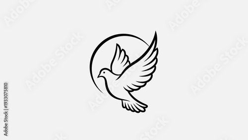Dove Flying Towards Moon Symbolizing Peace, Hope, and Spirituality