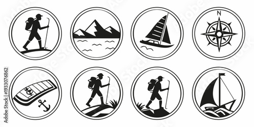 Ancient symbols and their meanings depicted in a circular arrangement Vector