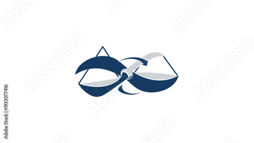 Infinity symbol scales of justice logo, legal concept, law and order, balance, infinity law
