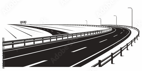 A complex highway interchange with multiple lanes and ramps in a city. Vector