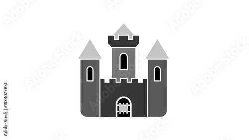 Medieval Castle Icon, Fortress Silhouette, Fantasy Kingdom Emblem, Royal Architecture