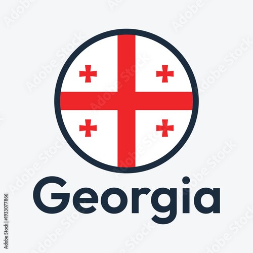 Round Georgia flag emblem design element