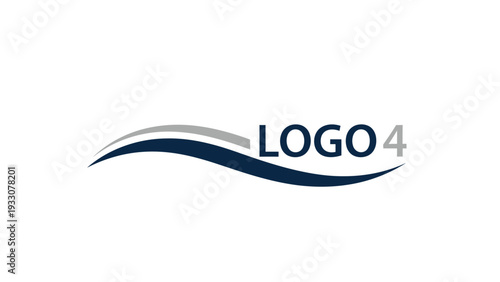 Modern Abstract Wave Logo Design with Text 'LOGO4'