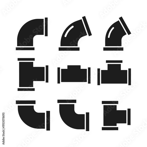 Plumbing Pipe Fittings Set: Elbows and Tees