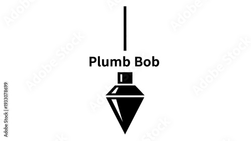 Plumb Bob Tool Hanging Down, Measuring Vertical Line, Construction and DIY Tool