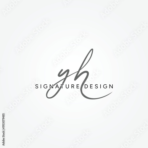 YH Signature Logo - Handwritten Vector Logo Template for YH Alphabet