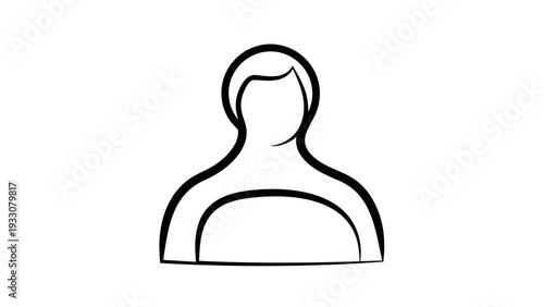 Simple Line Drawing of a Person's Silhouette Head and Shoulders