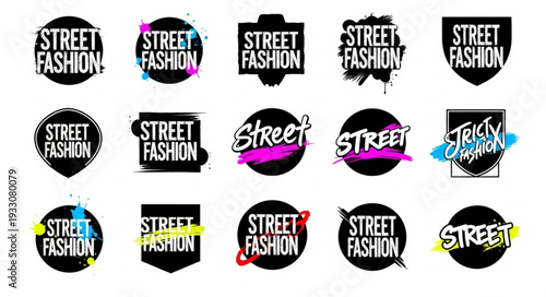 Street Fashion Logos Collection - Trendy Designs for Urban Style.