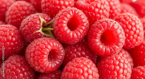 Fresh Raspberries Closeup Red Fruit Texture.