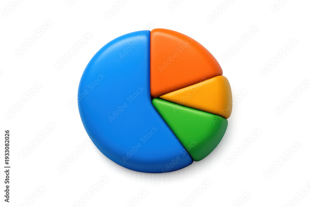 Fototapeta premium Colorful pie chart icon for data visualization and infographics design