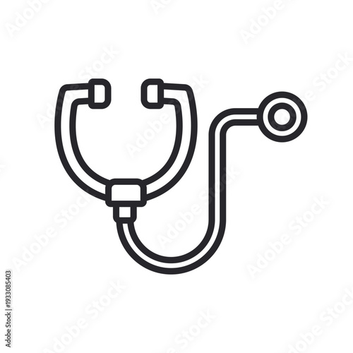 stethoscope icons outline and Flat Style,transparent background