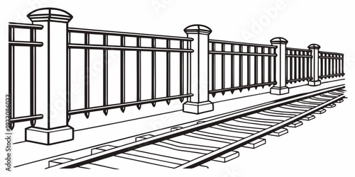 A vintage steam train traveling through a rural countryside landscape. Vector