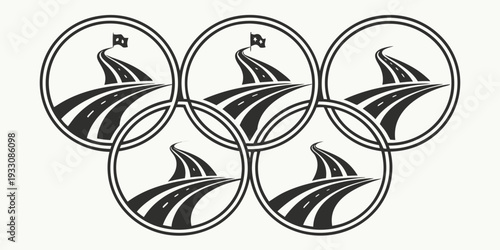 Three intertwined dna helixes in a circular arrangement with a gradient background Vector