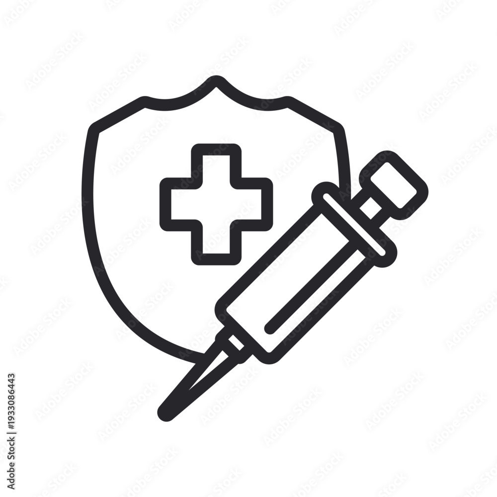 Fototapeta premium injection icons outline and Flat Style,transparent background