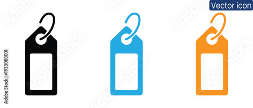 Vibrant label icons in black, blue, and orange for business organization and identification needs