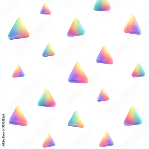Colorful Gradient Triangles Pattern on White Background for Modern Design Projects and Creative Uses