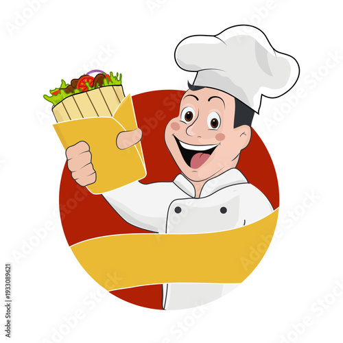 Doner Kebab logo design vector