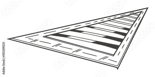 A detailed architectural drawing of a triangular structure with precise measurements Vector