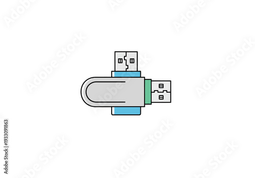 Portable Digital Storage Device With Multiple Connectors For Data Transfer Technology And Connectivity Solutions