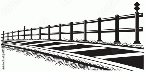 A long and narrow wooden bridge stretching over a calm body of water Vector