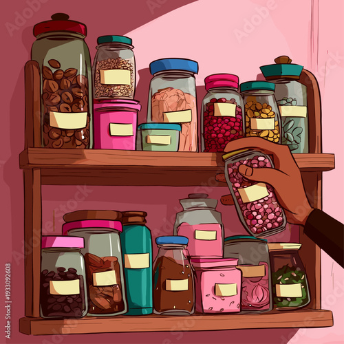 Minimalist Pantry with Clear Storage Containers