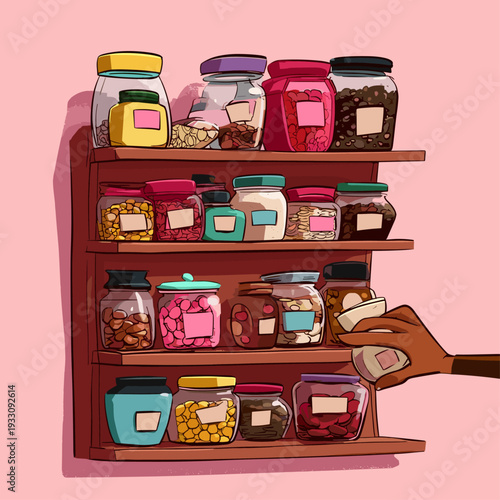 Minimalist Pantry with Clear Storage Containers