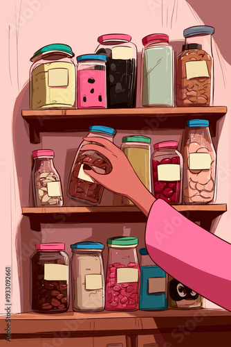 Minimalist Pantry with Clear Storage Containers