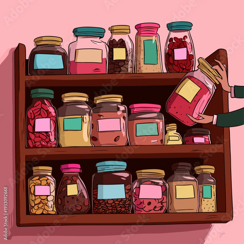 Minimalist Pantry with Clear Storage Containers