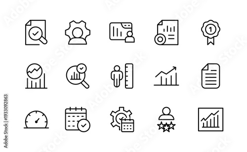 Performance Monitoring editable pixel-perfect stroke icon set